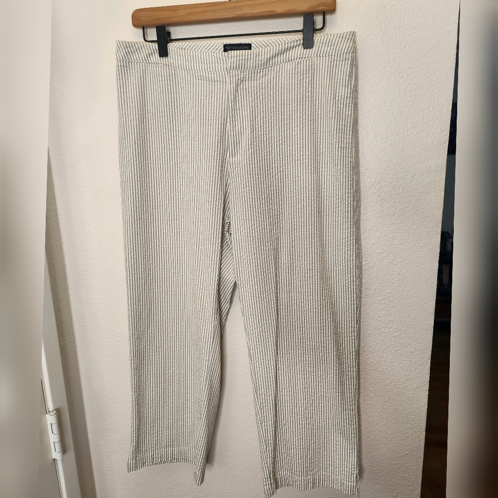DOCKERS Stretch Defenders Blue and White Striped Chinos
